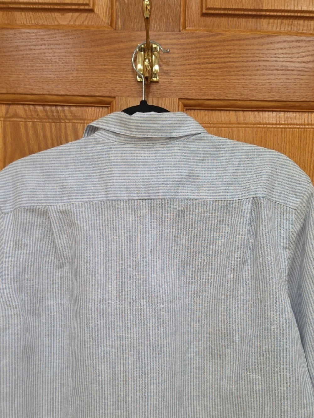 Lacoste Men’s Light Blue & White Striped Button-Down 56% Linen, S(38), NWOT - Picture 6 of 16